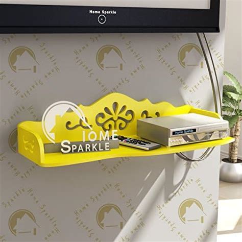 Home Sparkle Carved Set Top Box Holder Engineered Wood (Yellow ...