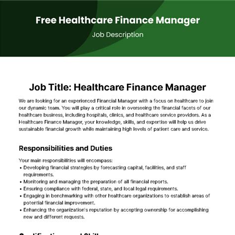 Healthcare Service Manager Job Description at Irene Troyer blog - healthcare management jobs