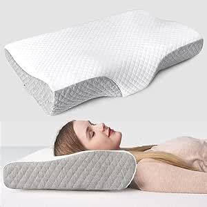 Memory Foam Pillow Contour Cervical Orthopedic Supports Neck Pain and ...