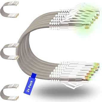 Cat6 Ethernet Patch Cable 0.5ft (6 Inch) 24 Pack | Basic LAN Cable for ...