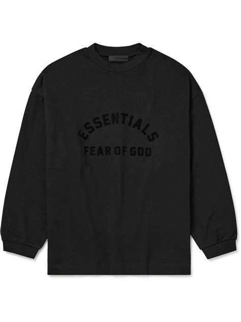 FEAR OF GOD ESSENTIALS - Oversized Logo-Appliquéd Cotton-Jersey T-Shirt ...
