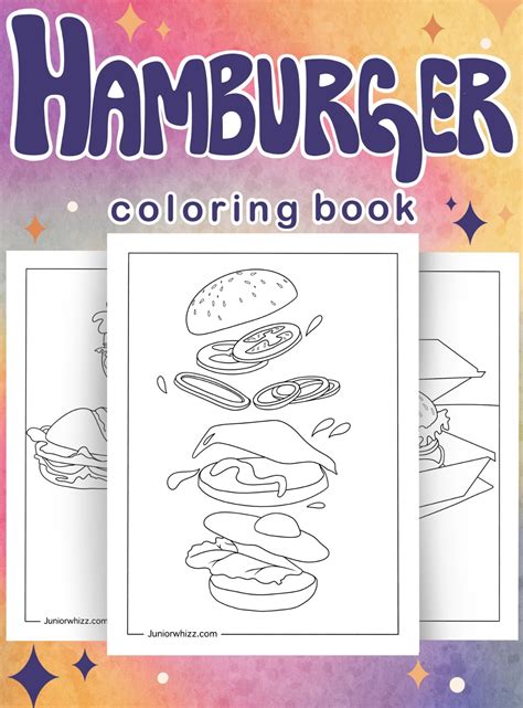 Hamburger Coloring Pages and Book (13 Printable PDFs)