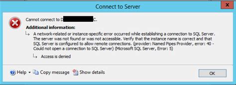 Image result for SQL Access Denied Invalid Setting