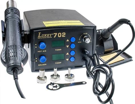 Паяльная станция LUKEY 702 (фен+паяльник) - купить с доставкой