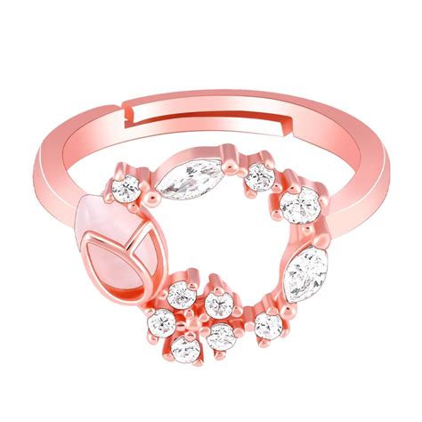 Buy GIVA 925 Silver Rose Gold Drop Wreath Ring,Adjustable|, Gifts for ...