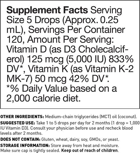 Buy Dr. Amy Myers Vitamin D3 K2 Liquid Drops - 5 Drops Contain 5000 IU ...