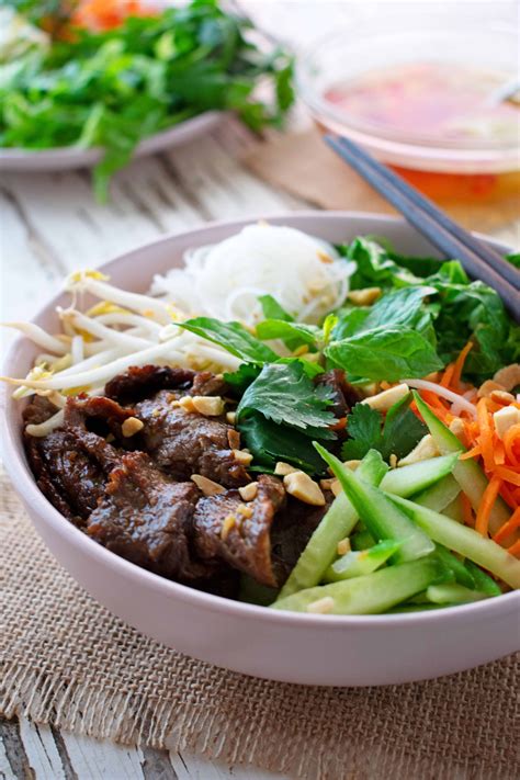 Vietnamese Beef Noodle Salad Bowls (Bun Bo Xao) - Scruff & Steph