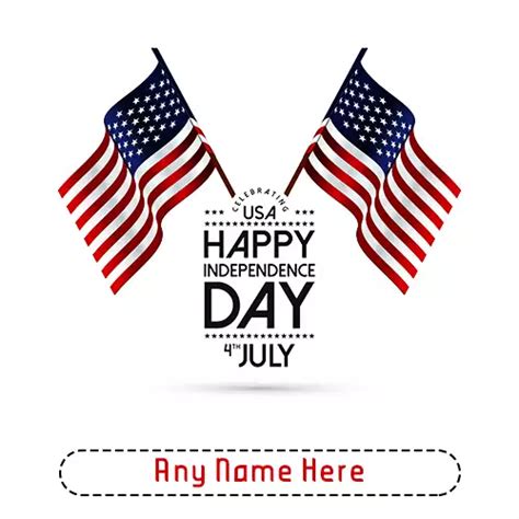 Happy 4th July Independence Day Cards With Name