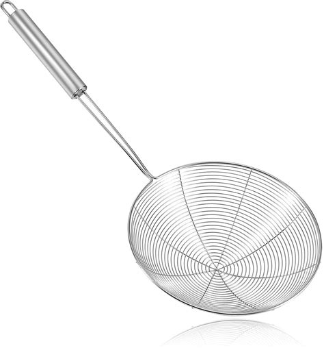 Buy ATEVON Stainless Steel Spider Strainer Skimmer - Deep Fryer Ladle ...