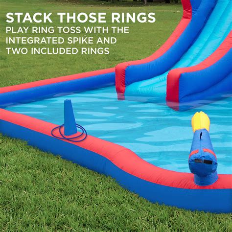 Sunny & Fun 2-in-1 Bounce & Blast Inflatable Water Slide Park – Heavy ...