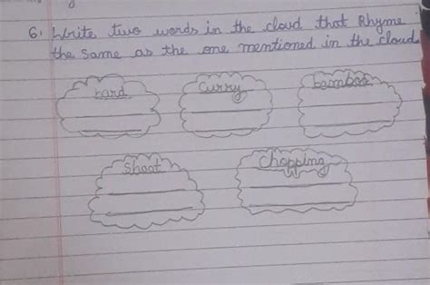 6. what are two words in the cloud that Rhymethe same as the one ...