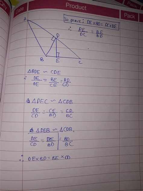 in the fig seg BD perpendicular to side AC seg DE perpendicular to side ...