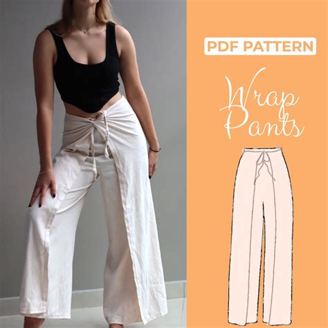 Palazzo Wrap Pants Sewing Pattern, Unbelievable Comfy and Easy Linen Wrap Pants, Palazzo Pants ...