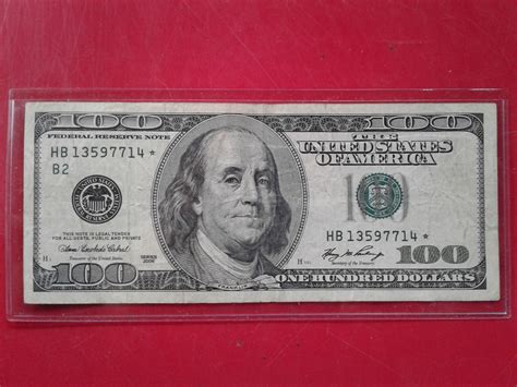 2006 100 dollar bill *STAR NOTE* serial number HB 13597714 * B2 | eBay