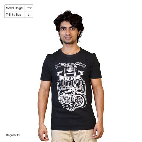 Fitrangi Black Biking Tshirt | Adventure Tshirt | Beast Rider | Cotton