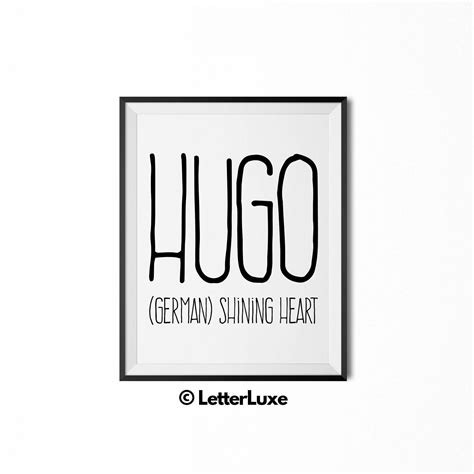 Hugo Printable Gift for Boy or Man Hugo Gift Name Meaning - Etsy Israel