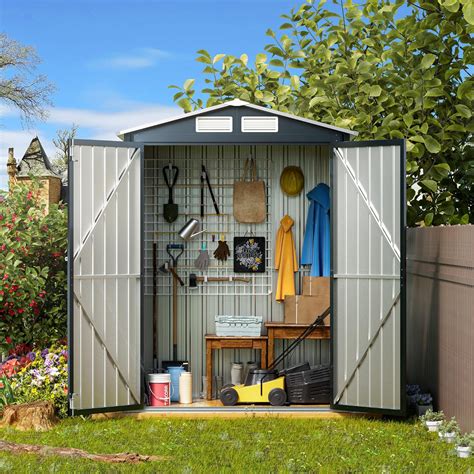 Mistmo 5x3X6.3FT Vertical Outdoor Steel Storage Shed with India | Ubuy