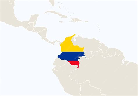 Premium Vector | South america with highlighted colombia map. vector illustration.