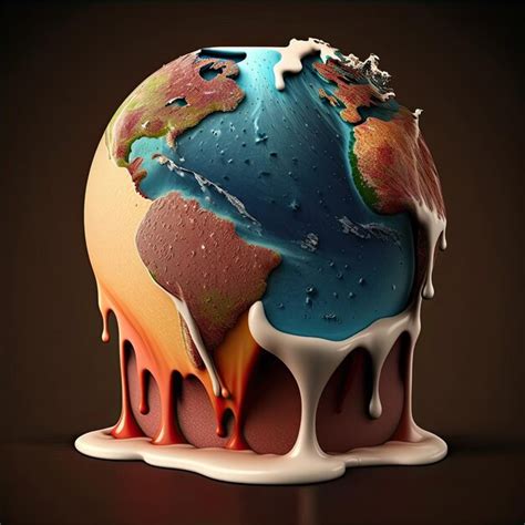 Planet earth melting. Climate change and global warming concept.