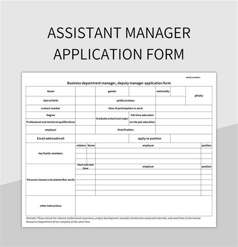 Free Assistant Manager Templates For Google Sheets And Microsoft Excel ...