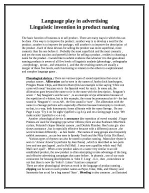 Language play in advertising - faculty ksu edu Doc Template | pdfFiller