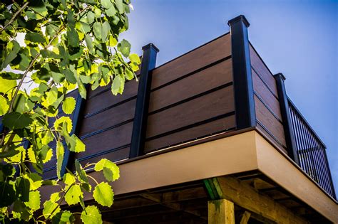 Privacy and style combined - composite deck railing with black aluminum ...