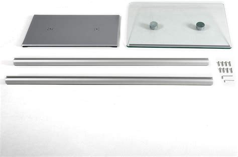 Buy M&T Displays Tempered Clear Glass Podium Silver Aluminum Body and ...