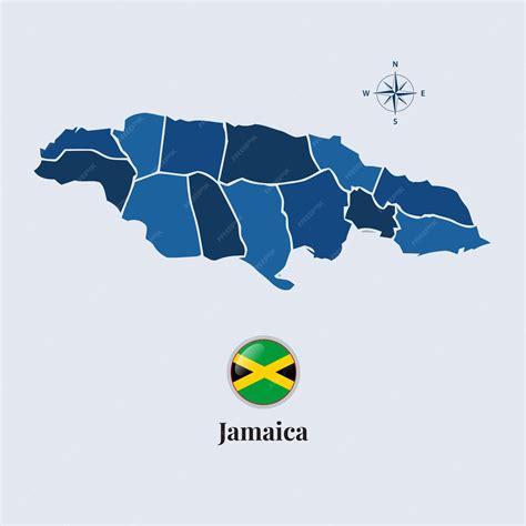 Jamaica vector kaart en vlag Vlag kaart van Jamaica vector | Premium Vector