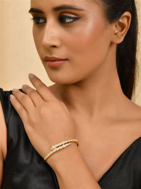 Buy Gold-Toned Diamond-Studded Bracelet for Women Online ...