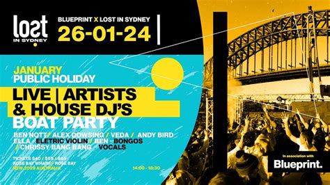 LOST IN SYDNEY & BLUEPRINT | PUBLIC HOLIDAY BOAT PARTY | LIVE ARTISTS ...