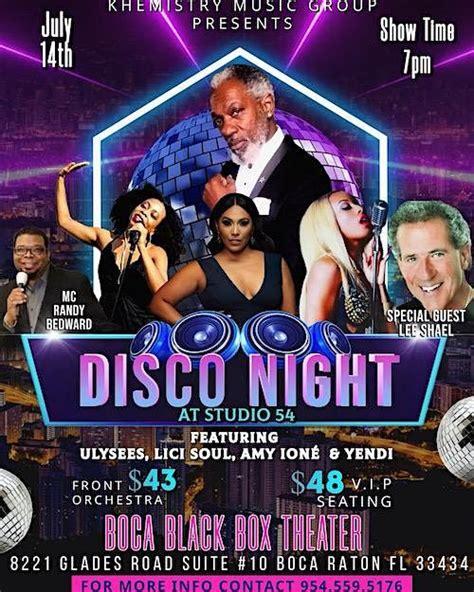 Khemistry Music Group Presents Disco Night at Boca Black Box Theater ...