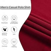 Men's Cotton Blend Polo Shirt Golf Shirt Casual Sports Ribbed Polo ...