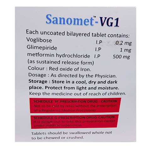 Sanomet-VG 1 mg Tablet 15`S Price, Uses, Side Effects, Composition ...