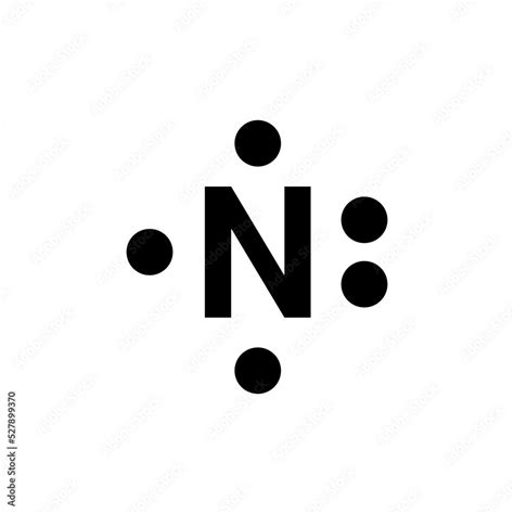 Lewis structure of nitrogen (N) Stock Vector | Adobe Stock