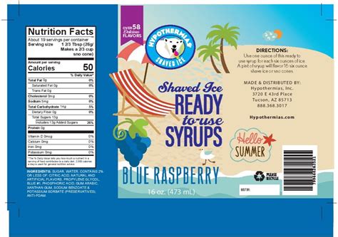 Buy Hypothermias BLUE RASPBERRY Pint Handcrafted Hawaiian Snow Cones ...