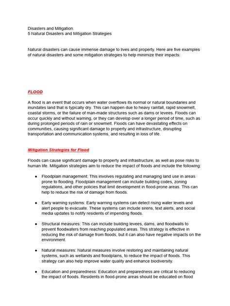 Natural Disasters and Mitigation Strategies | PDF | Wildfire | Tropical ...