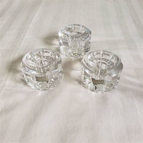 Mikasa Clear Crystal Candle Holders - Etsy