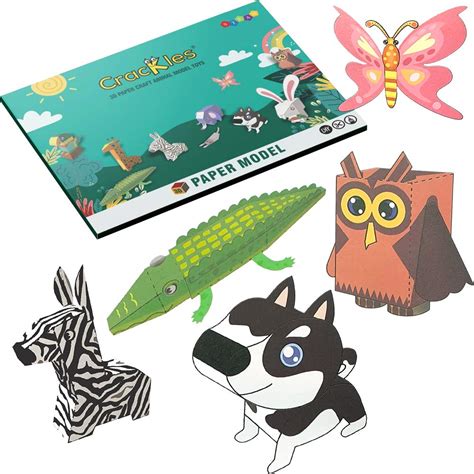 Paper Animal Toy Figures with Children Scissor, Multicolour, Pack of 5 ...