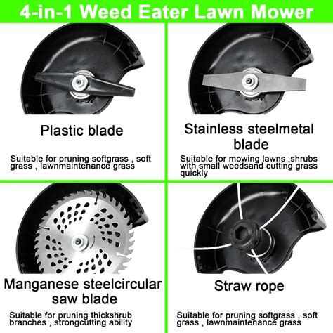 Buy Cordless Weed Eater String Trimmer Green, 4-in-1 Mini Lawn Mower ...