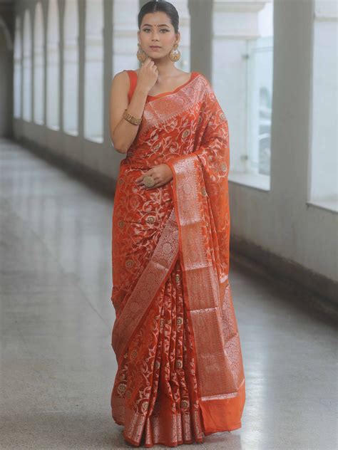 Buy Orange Sarees online at best price