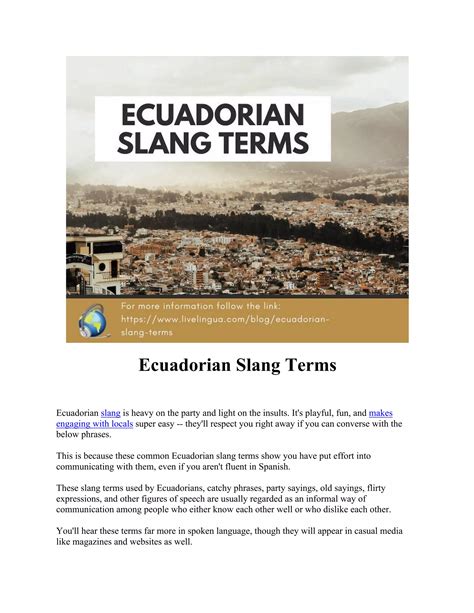 Ecuadorian Slang Terms | PDF