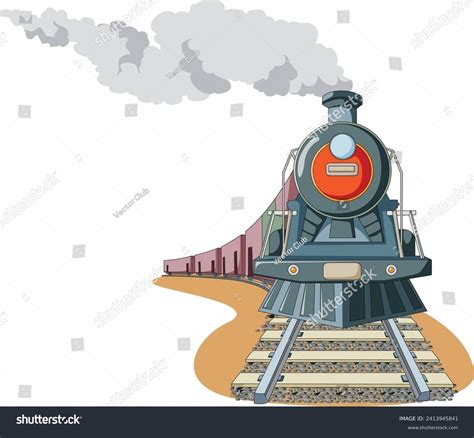 Train Running Isolated On White Background Stock Vector (Royalty Free ...