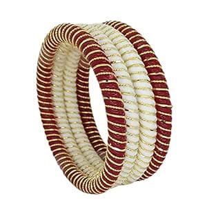Buy Tanvi J Gold Plated Shakha Pola Acrylic Bangles Set for Women (2.4 ...
