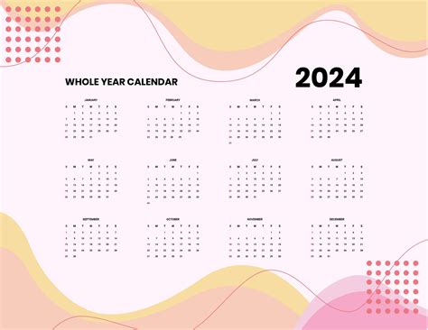 Editable 2024 Calendar Templates in Microsoft Word to Download