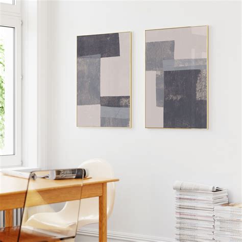 Gray Blocks 1: Buy Set of 2 Paintings – Dessine Art