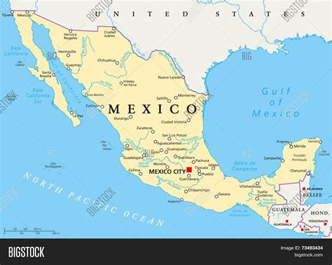 Mexico Political Map Vector & Photo (Free Trial) | Bigstock