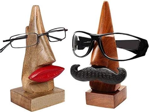 Buy ITOS365 Handmade Wooden Nose Shaped Spectacle Specs Eyeglass Holder ...