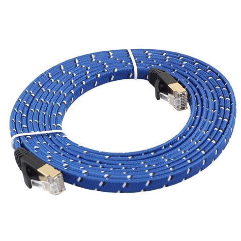 QGT 8m Gold Plated CAT-7 10 Gigabit Ethernet Ultra Flat Patch Cable for ...