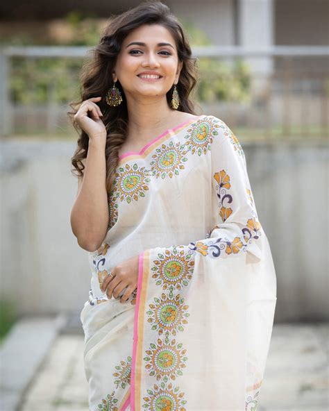 Flamboyant Vines-Chanderi Silk Block Print Saree