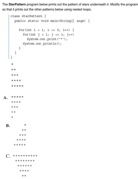 Star Patterns Write a Program Using Loops to Display the Following Patterns 的图像结果